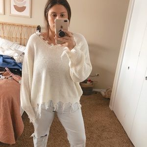 Distressed sweater